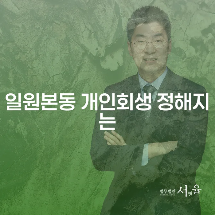 일원본동 개인회생 정해지는