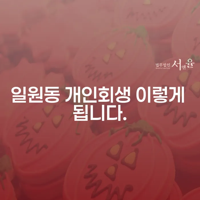 일원동 개인회생 이렇게 됩니다.