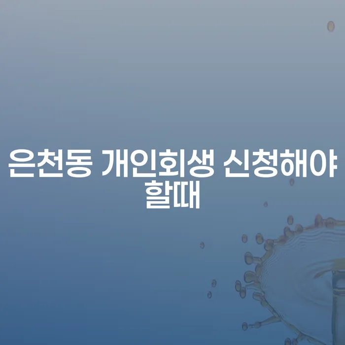 은천동 개인회생 신청해야할때