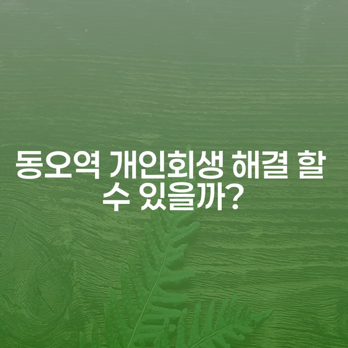 동오역 개인회생 해결 할 수 있을까?