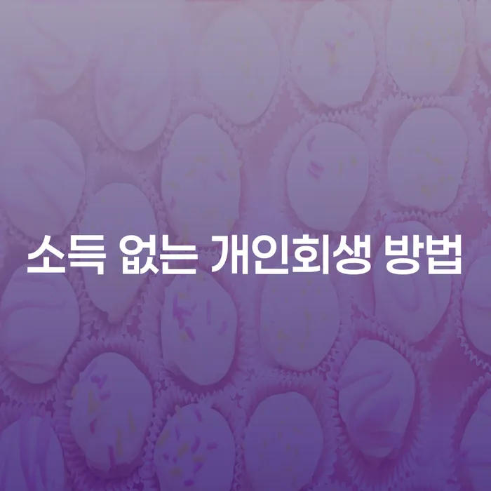 소득이 없어도 개인회생이 가능할까요?