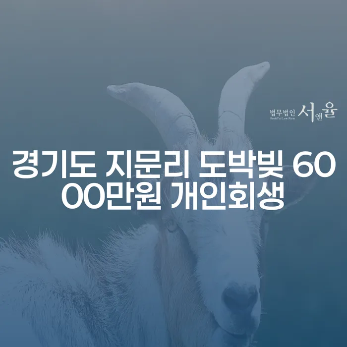 경기도 지문리 도박빚 6000만원 개인회생, 어떻게 해결할 수 있을까요?